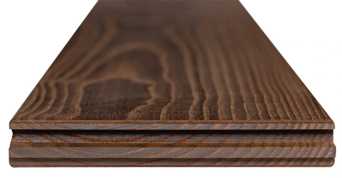 Ipe hardwood decking board close-up showing natural grain and durability