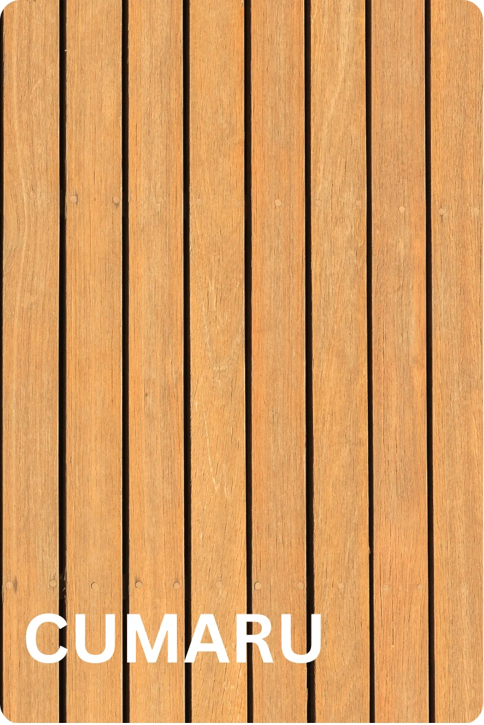 Cumaru hardwood decking boards with rich natural color for outdoor decks
